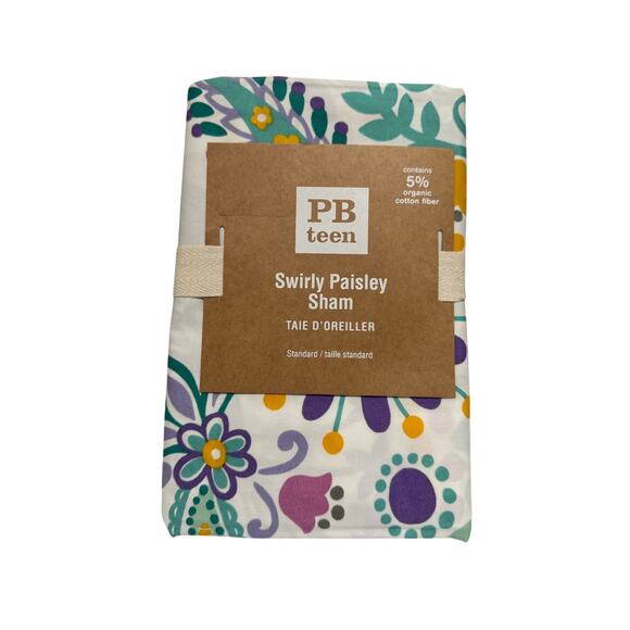 Pottery Barn PB Teen Swirly Paisley Sham Standard NEW - Picture 1 of 3